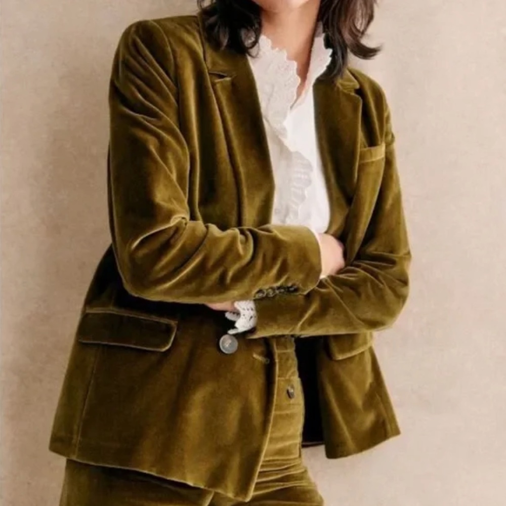 NWT Sézane Christie Velvet Blazer 32 XS